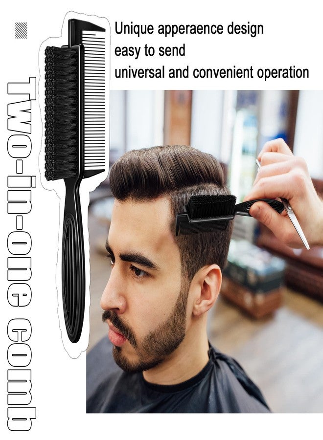 Rozer 4 Pcs Barber Fade Brush -2-in-1 Nylon Brush with Comb Professional for Barber and Stylist Comb Hair Styling Tool - Image 4